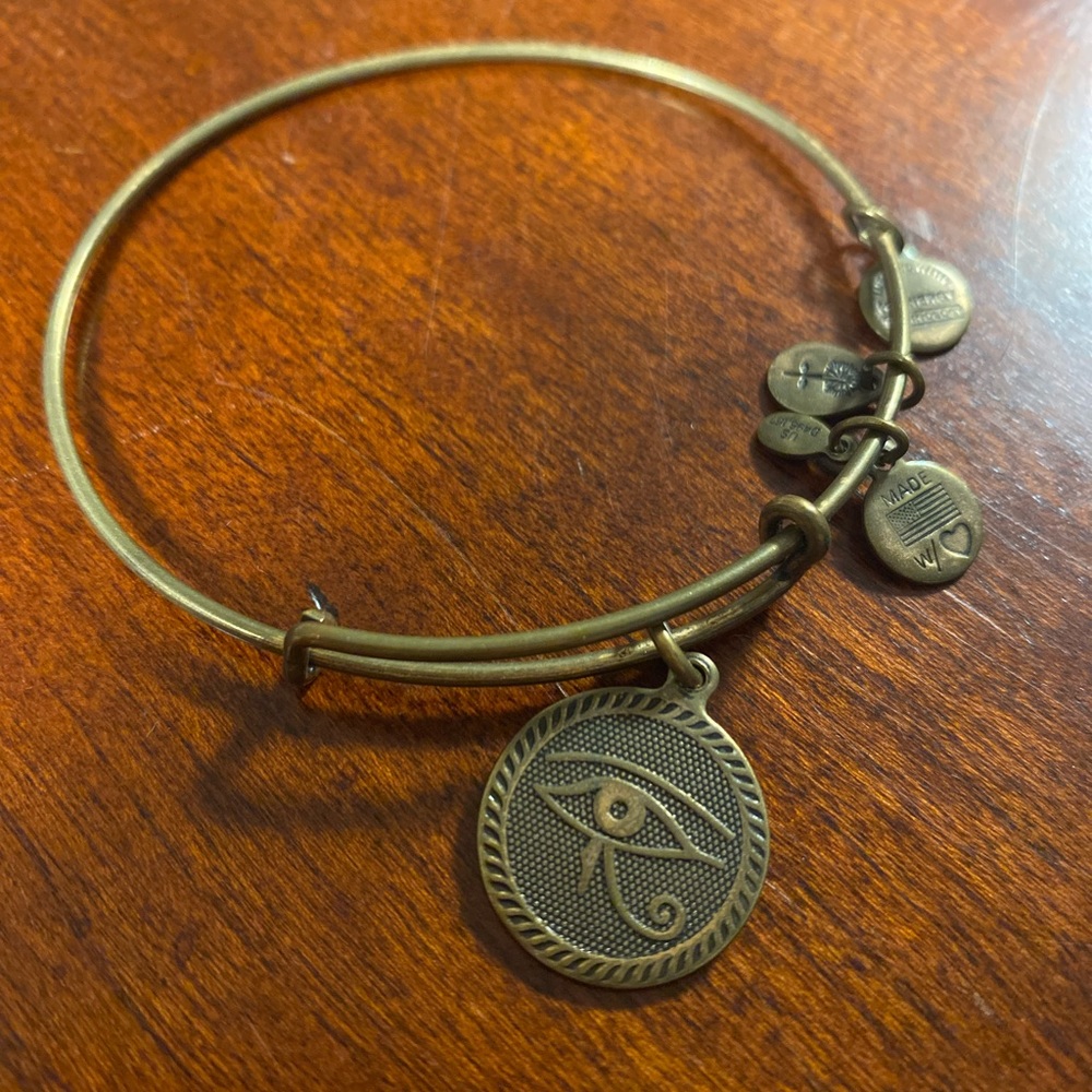 Evil Eye and Feather Alex and Ani Bracelets Gold Two Bracelets